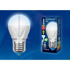 Лампа светодиодная Uniel (UL-00000772) E27 7W 4500K шар матовый LED-G45-7W/NW/E27/FR PLP01WH