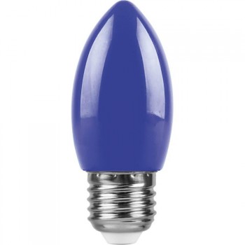 Лампа светодиодная Feron E27 1W синий Свеча Матовая LB-376 25925 (Россия)