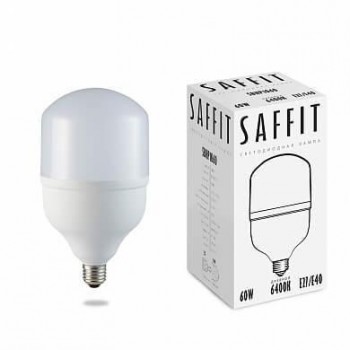 Лампа светодиодная Saffit E27-E40 60W 6400K Цилиндр Матовая SBHP1060 55097 (Китай)