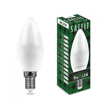 Лампа светодиодная Saffit E14 9W 2700K Свеча Матовая SBC3709 55078 (Китай)