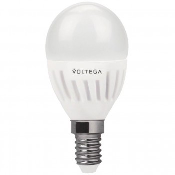Лампа светодиодная Voltega E14 6.5W 4000К шар матовый VG1-G2E14cold6W-C 5722 (ГЕРМАНИЯ)