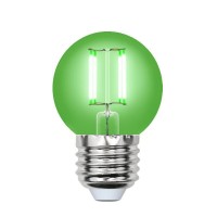 Лампа светодиодная Uniel (UL-00002988) E27 5W зеленый LED-G45-5W/GREEN/E27 GLA02GR