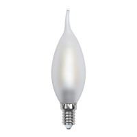 Лампа светодиодная Uniel (UL-00000306) E14 6W 3000K свеча на ветру матовая LED-CW35-6W/WW/E14/FR PLS02WH