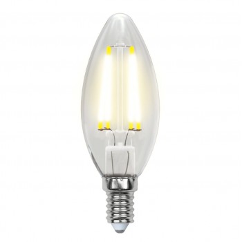 Лампа светодиодная (UL-00002198) E14 6W 4000K свеча прозрачная LED-C35-6W/NW/E14/CL GLA01TR (Китай)