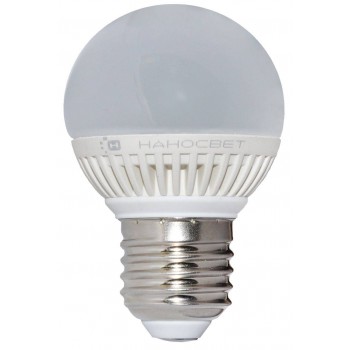 Лампа светодиодная E27 5W 4000K шар матовый LC-G-5/E27/840 L138 (Россия)