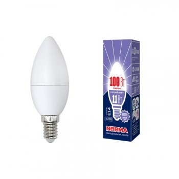 Лампа светодиодная (UL-00003810) E14 11W 6500K матовая LED-C37-11W/DW/E14/FR/NR (Китай)