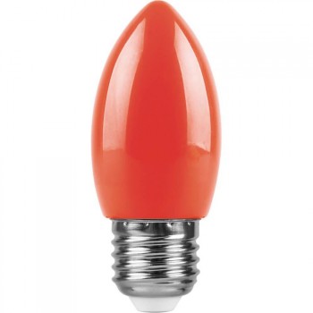Лампа светодиодная Feron E27 1W красный Свеча Матовая LB-376 25928 (Россия)