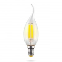 Лампа светодиодная Voltega E14 6W 2800К свеча на ветру прозрачная VG10-CW1E14warm6W-F 7017