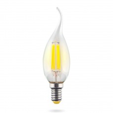 Лампа светодиодная Voltega E14 6W 2800К свеча на ветру прозрачная VG10-CW1E14warm6W-F 7017