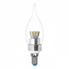 Лампа светодиодная Uniel (07894) E14 5W 3000K свеча на ветру прозрачная LED-CW37P-5W/WW/E14/CL