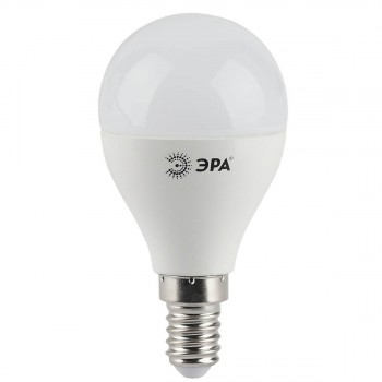 Лампа светодиодная ЭРА E14 5W 4000K шар матовый LED P45-5W-840-E14 (Россия)