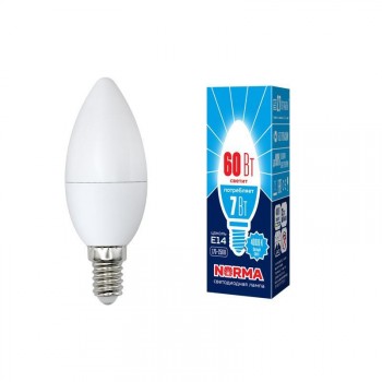 Лампа светодиодная (UL-00003795) E14 7W 4000K матовая LED-C37-7W/NW/E14/FR/NR (Китай)