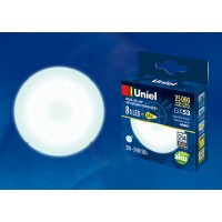 Лампа светодиодная Uniel (UL-00001671) GX53 8W 4000K таблетка матовая LED-GX53-8W/NW/GX53/FR PLZ01WH
