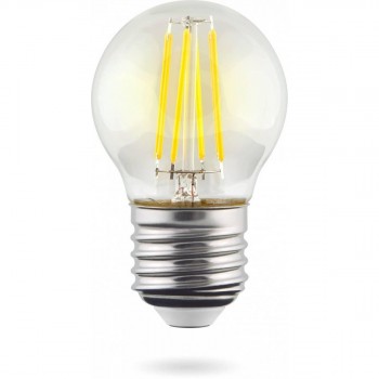 Лампа светодиодная Voltega E27 6,5W 4000K прозрачная VG10-G45E27cold9W-F 7139 (Германия)