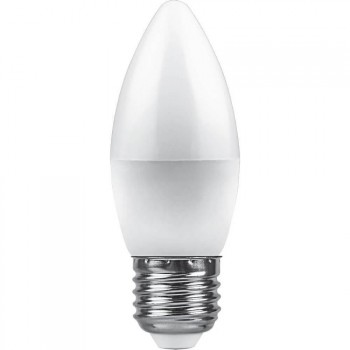 Лампа светодиодная Feron E27 9W 4000K Свеча Матовая LB-570 25937 (Россия)