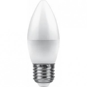 Лампа светодиодная Feron E27 9W 2700K Свеча Матовая LB-570 25936 (Россия)