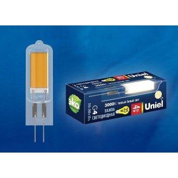 Лампа светодиодная (UL-00005063) G4 4W 3000K прозрачная LED-JC-220/4W/3000K/G4/CL GLZ08TR (Китай)