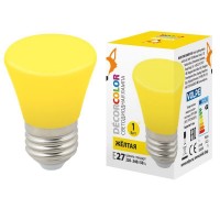 Лампа декоративная светодиодная (UL-00005641) Volpe E27 1W желтая матовая LED-D45-1W/YELLOW/E27/FR/С BELL