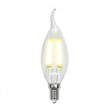 Лампа светодиодная (UL-00002199) E14 6W 3000K свеча прозрачная LED-CW35-6W/WW/E14/CL GLA01TR (Китай)