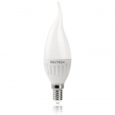 Лампа светодиодная Voltega E14 6.5W 4000К свеча на ветру матовая VG1-CW2E14cold6W 5720