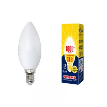Лампа светодиодная (UL-00003812) E14 11W 3000K матовая LED-C37-11W/WW/E14/FR/NR (Китай)