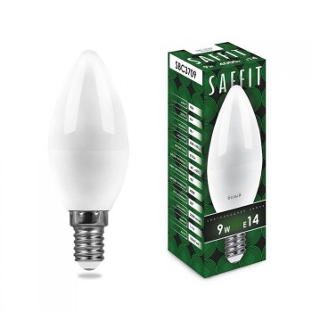 Лампа светодиодная Saffit E14 9W 4000K Свеча Матовая SBC3709 55079 (Китай)