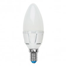 Лампа светодиодная Uniel (07889) E14 6W 4500K свеча матовая LED-C37-6W/NW/E14/FR ALP01WH