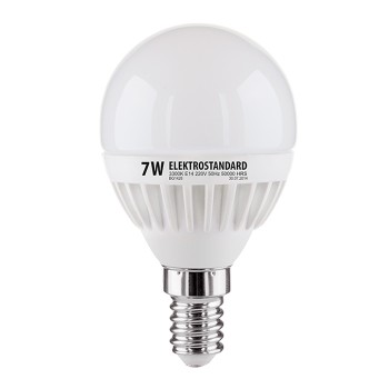 Лампа светодиодная E14 7W 3300K шар матовый mini 4690389085376 (Китай)