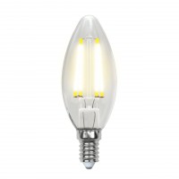 Лампа светодиодная Uniel (UL-00002196) E14 6W 3000K свеча прозрачная LED-C35-6W/WW/E14/CL GLA01TR