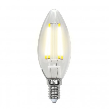 Лампа светодиодная (UL-00002196) E14 6W 3000K свеча прозрачная LED-C35-6W/WW/E14/CL GLA01TR (Китай)
