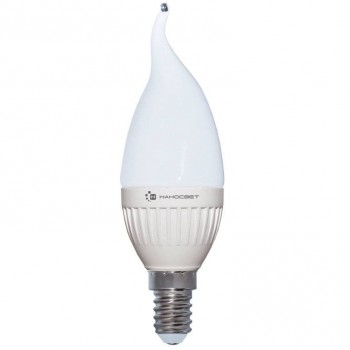 Лампа светодиодная E14 6,5W 2700K свеча на ветру матовая LC-CDT-6.5/E14/827 L216 (Россия)