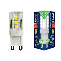 Лампа светодиодная Uniel G9 3W 4000K прозрачная LED-JCD-3W/4000K/G9/CL GLZ09TR UL-00006747