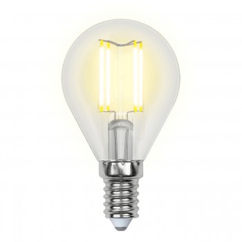 Лампа светодиодная (UL-00002201) E14 6W 3000K шар прозрачный LED-G45-6W/WW/E14/CL GLA01TR (Китай)