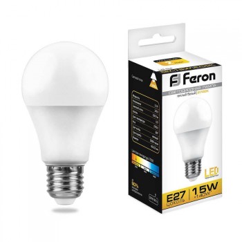 Лампа светодиодная Feron E27 15W 2700K Шар Матовая LB-94 25628 (Россия)