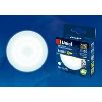 Лампа светодиодная Uniel (UL-00001669) GX53 6W 4000K таблетка матовая LED-GX53-6W/NW/GX53/FR PLZ01WH