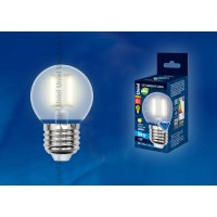 Лампа светодиодная Uniel (UL-00000302) Е27 6W 3000K шар матовый LED-G45-6W/WW/E27/FR PLS02WH