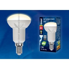Лампа светодиодная Uniel (UL-00000937) E14 6W 3000K рефлектор матовый LED-R50-6W/WW/E14/FR PLP01WH