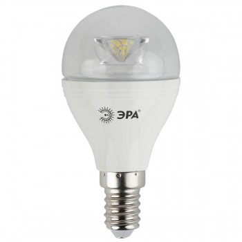 Лампа светодиодная ЭРА E14 7W 2700K шар прозрачный LED P45-7W-827-E14-Clear (Россия)
