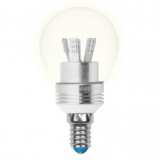 Лампа светодиодная Uniel (08007) E14 5W 3000K шар прозрачный LED-G45P-5W/WW/E14/CL ALC02SL