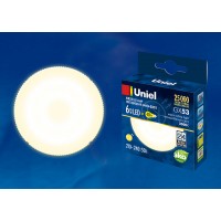 Лампа светодиодная Uniel (UL-00001670) GX53 6W 3000K таблетка матовая LED-GX53-6W/WW/GX53/FR PLZ01WH