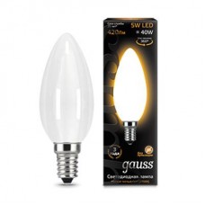 Лампа светодиодная Gauss филаментная E14 5W 2700К свеча матовая 103201105