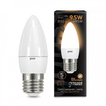 Лампа светодиодная E27 9.5W 3000K свеча матовая 103102110 (Россия)