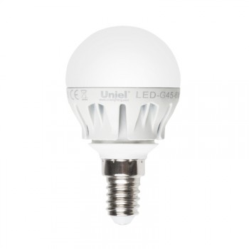 Лампа светодиодная (08138) E14 6W 4500K шар матовый LED-G45-6W/NW/E14/FR ALM01WH (Китай)