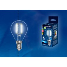 Лампа светодиодная Uniel (UL-00001371) E14 6W 4000K шар прозрачный LED-G45-6W/NW/E14/CL PLS02WH