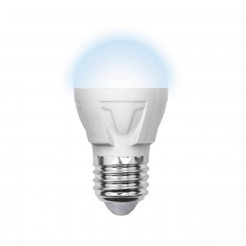 Лампа светодиодная (09444) E27 6W 3000K шар матовый LED-G45-6W/WW/E27/FR/S (Китай)