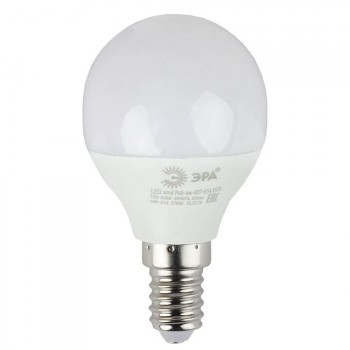 Лампа светодиодная ЭРА E14 6W 2700K матовая ECO LED P45-6W-827-E14 (Россия)