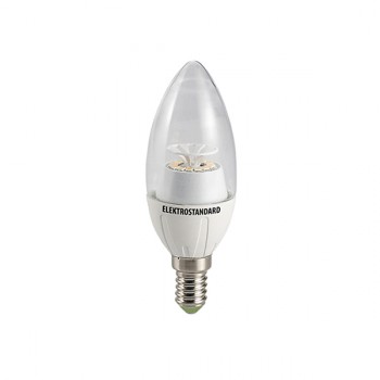 Лампа светодиодная E14 4W 6500K свеча прозрачная 4690389054563 (Китай)