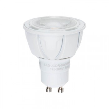 Лампа светодиодная (07907) GU10 6W 4500K JCDR матовая LED-JCDR-6W/NW/GU10/FR/38D ALP01WH (Китай)
