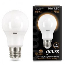 Лампа светодиодная Gauss E27 10W 3000K груша матовая 102502110
