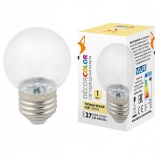 Лампа декоративная светодиодная (UL-00005807) Volpe E27 1W 3000K прозрачная LED-G45-1W/3000K/E27/CL/С